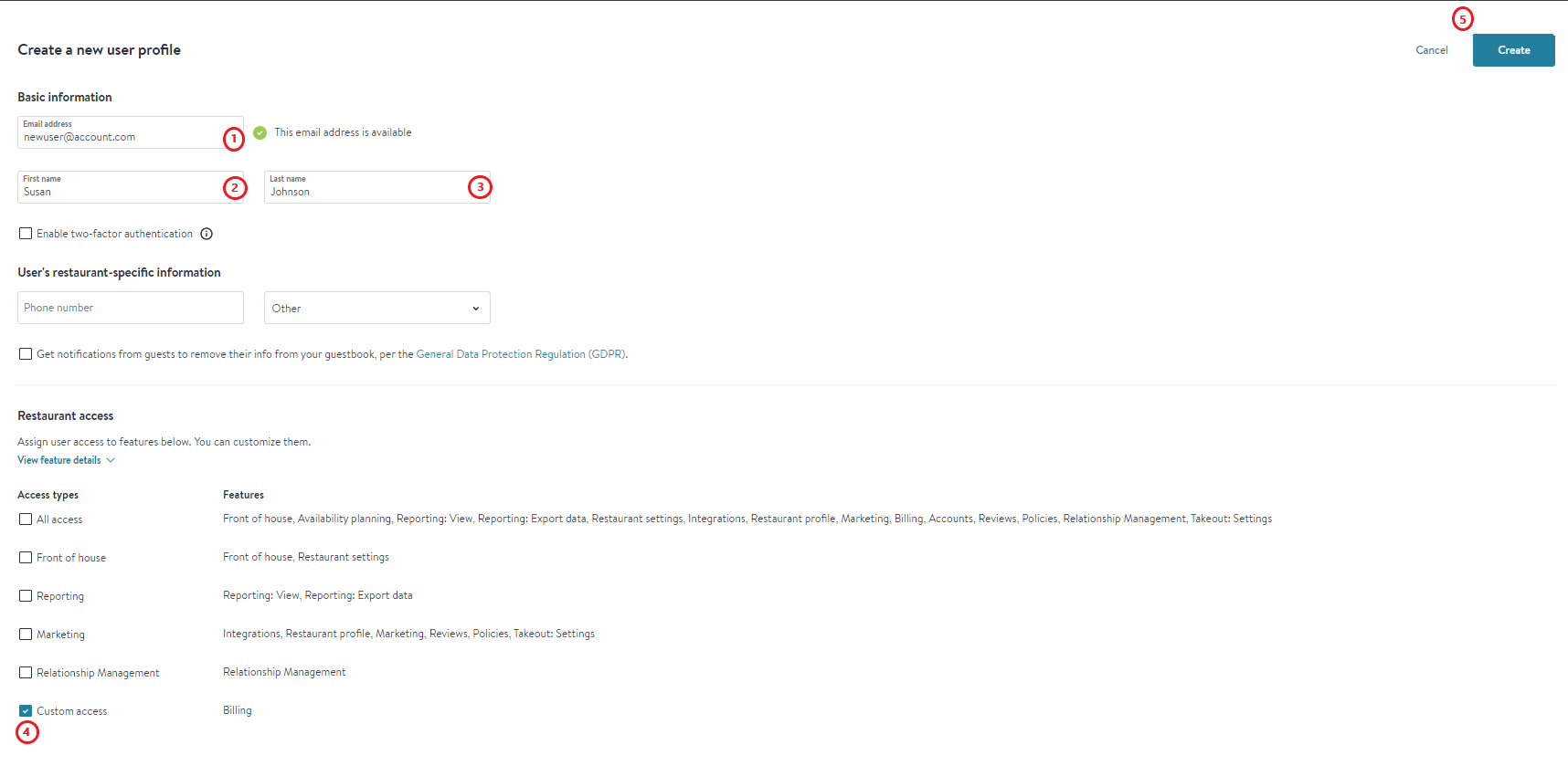Manage your billing in OpenTable