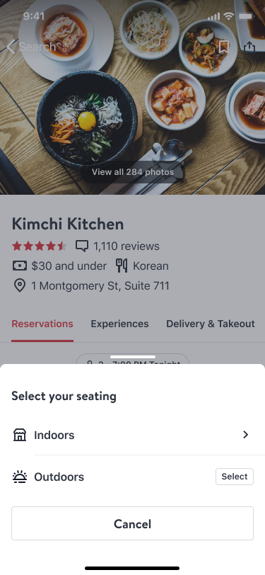 Create and manage dining areas