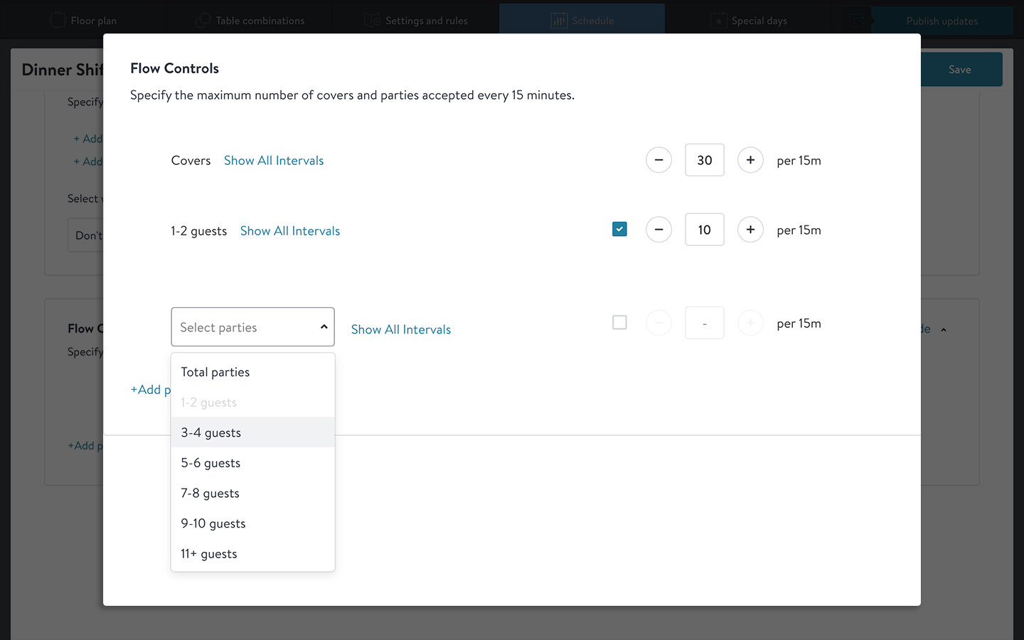 Set up flow controls to manage the pace of reservations