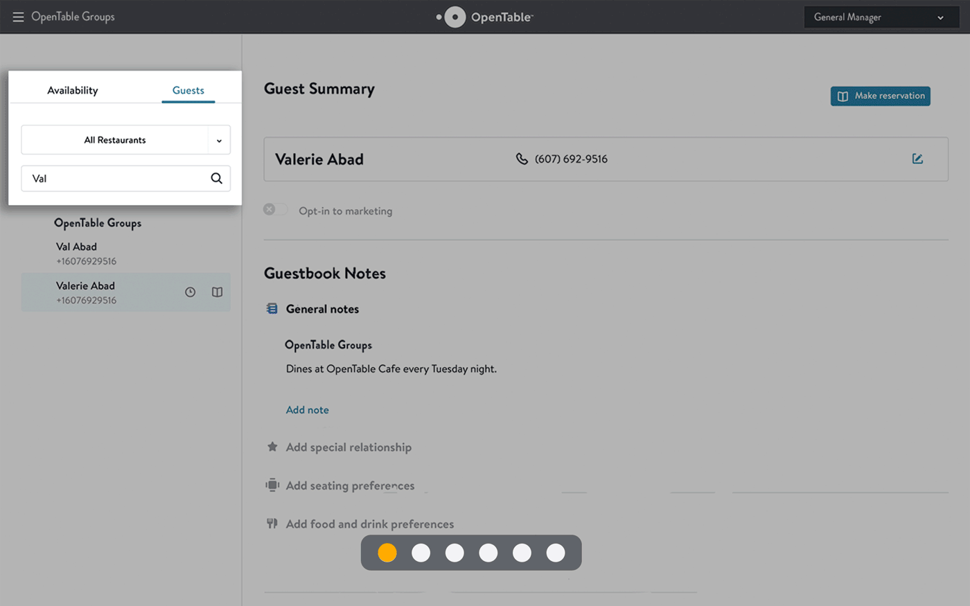 Manage your group's guestbook and find availability