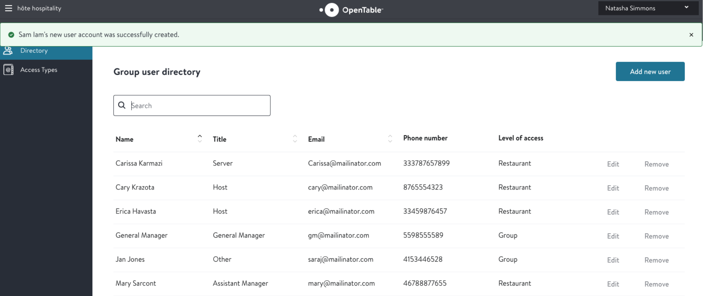 Group Accounts: Directory