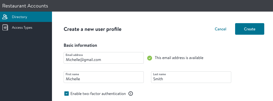 Log in to OpenTable for Restaurants and manage users